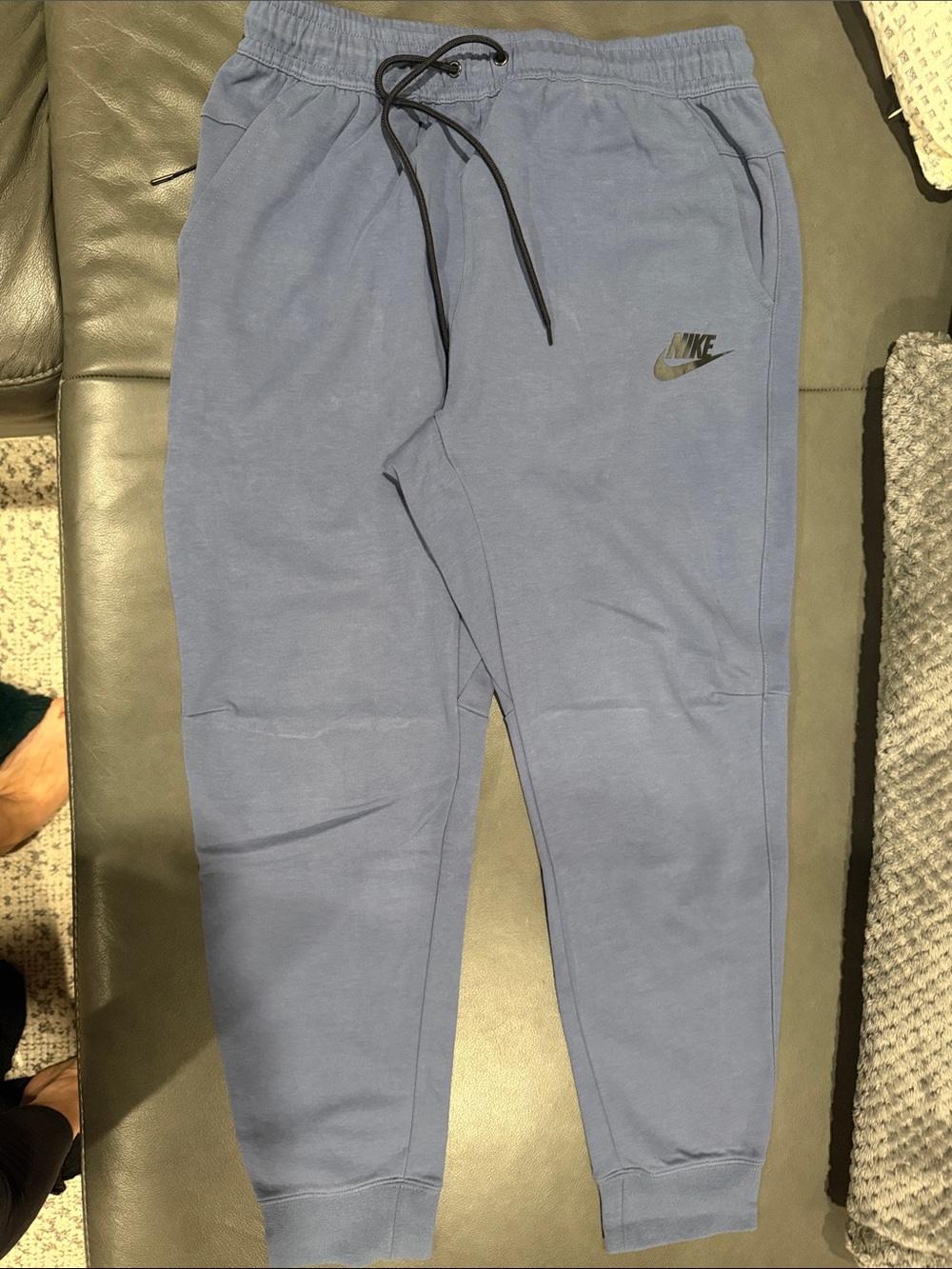 Nike Kids Light Blue Jogger Sweatpants with Black Drawstring